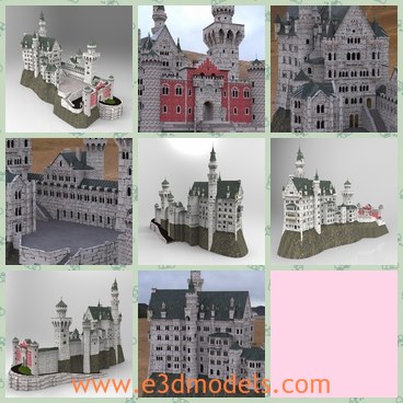 3d model the old castle - This is a 3d model of the old castle,which is the gothic style in the medieval style.The palace was commissioned by Ludwig II of Bavaria as a retreat and as an homage to Richard Wagner.