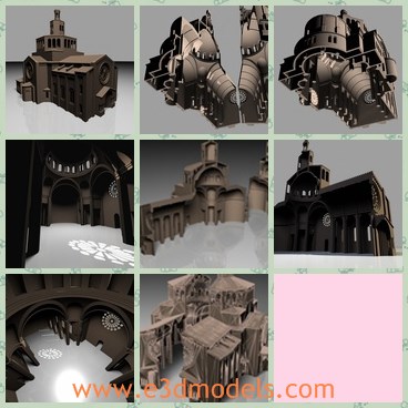 3d model the old church - This is a 3d model of the old church,which is gothic printable.The church is antique and made in European style.