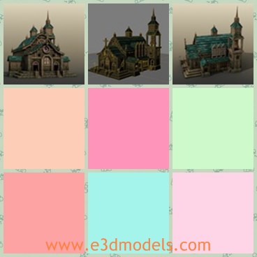 3d model the old church - This is a 3d model of the old church,which is old and gothic.The church is detailed and made with wooden materials.