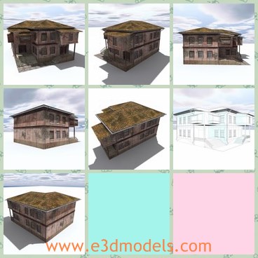 3d model the old house - This is a 3d model of the old house,which is old and ruined.