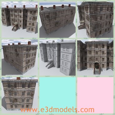 3d model the old house - THis is a 3d model of the old house,which is made with four layers.