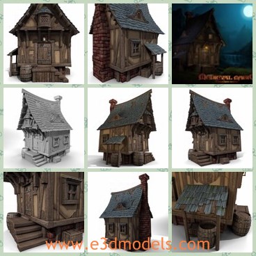 3d model the old house - This is a 3d model about the old house,which is fantastic and popular in medieval period.The house is made of wooden materials.