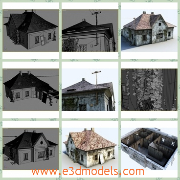 3d model the old house - This is a 3d model of the old house,which is ruined and abandoned.The model is the cottage in the country.