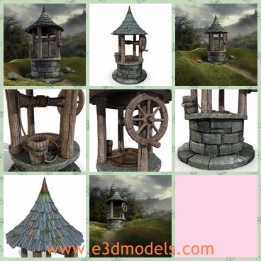 3d model the old water well - This is a 3d model of the old water well,which is antique and made in medieval times.The well is made of stone.