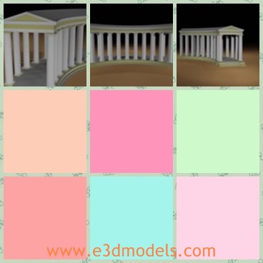 3d model the palace - This is a 3d model of the palace,which is white and elegant.The columns are fine and realistic.