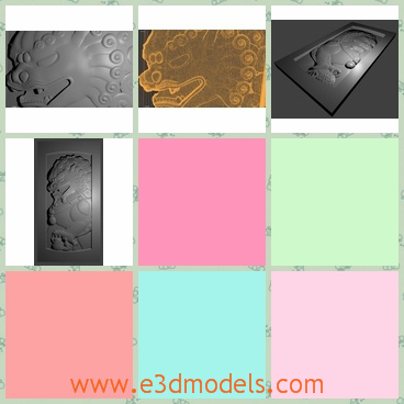 3d model the panel in China - This is a 3d model of the panel in China,which is the traditional arts in China and the model is printable and attractive.