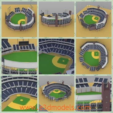 3d model the park - This is a 3d model of the park,which is the field for sporting.Petco Park is an open-air ballpark in downtown San Diego, California, USA. It opened in 2004