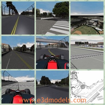 3d model the racing course - This is a 3d model of the racing course in Petersburg,which is an Indy Car Series race held in St. Petersburg, Florida. The track is 1.8 mi 2.9 km with 14 turns.This is a game ready race track any type of games.