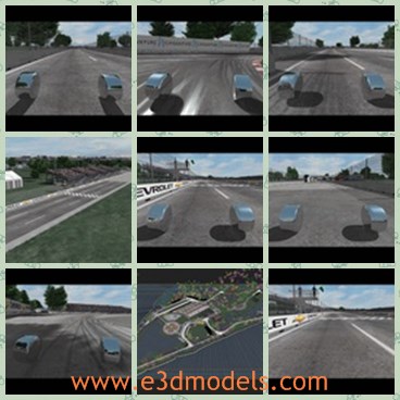 3d model the racing way - THis is a 3d model of the Belle Isle road course located in Detroit Michigan.