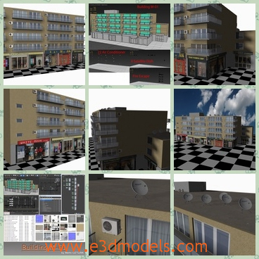 3d model the residential buildings - This is a 3d model of the residential buildings,which are modern and realistic.The textures and the shops are below it and it is convenient to go shopping.