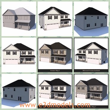 3d model the residential house - This is a 3d model of the residential house,which is modern and built with high quality and in details.