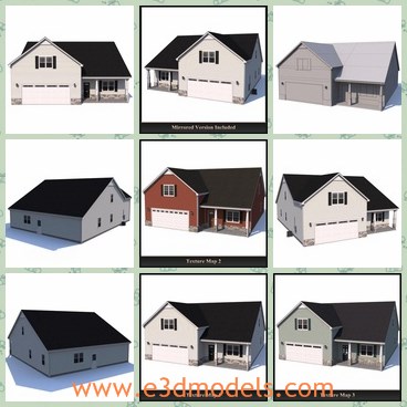 3d model the residential style home - This is a 3d model of the residentail style home,which is the common storing house in the games.
