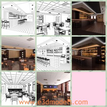 3d model the restaurant - This is a 3d model of the reataurant,which is luxury and charming.The model is suitable for use in broadcast, advertising and any type of interiors.