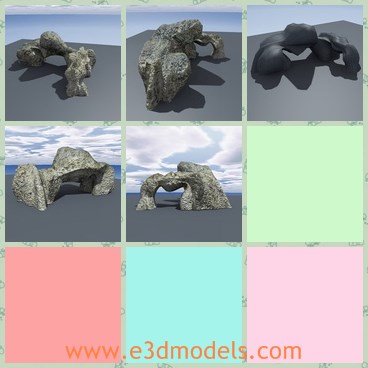 3d model the rock - This is a 3d model of the rock,which  makes it suitable for use in games and real time applications.All these aditional models also prepared for games, low polygonal and unwrapped textures.