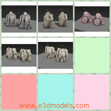 3d model the rock - This is a 3d mdoel of the rock,which is placed on the ground.The rock looks like the tooth at first sight.