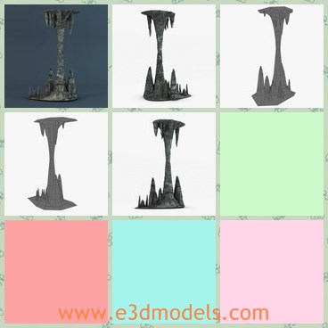 3d model the rock column - This is a 3d model of the rock column,which is hard and common in the cave.The rock column  is the necessary element in the cave.