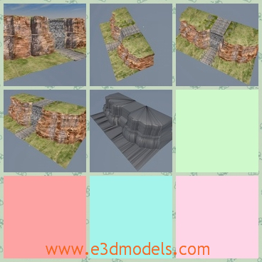 3d model the rock shaped by waterfall - This is a 3d model of the rock shaped by waterfall,which is made in high quality and the landscape is special and charming.