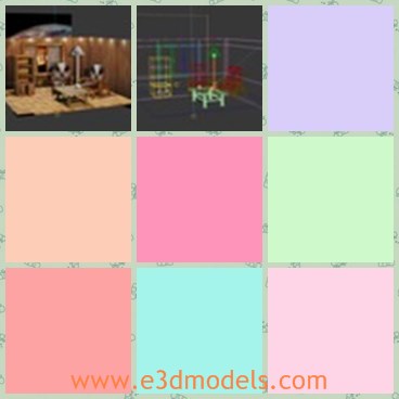 3d model the room - This is a 3d model of the living room,which is spacious and modern.The furniture of the living room are modern and clean.