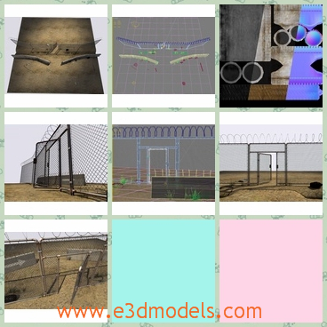 3d model the ruined fences - This is a 3d model of the ruined fences,which is made for the prisons.The model is safe and stable and made with concrete materials.