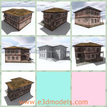 3d model the ruined house - This is a 3d model of the ruined house,which is suitable for use in games and real time applications.