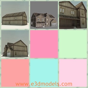 3d model the rural house - This is a 3d model of the rural house,which is old and wooden.The structue of the house is reasonable,but right now the house is dirty.