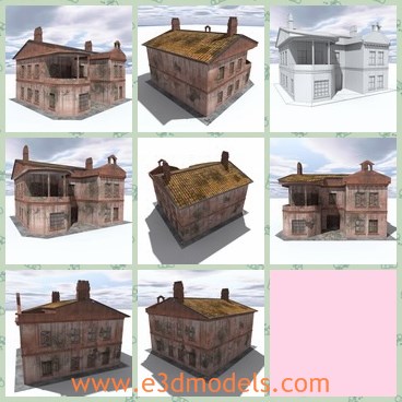 3d model the rustic house - This is a 3d model of the rustic house,which is rustic and wrecked.The house is made in the ancient time.
