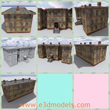 3d model the rustic house - This is a 3d model of the weathered house.The model is low poly, which makes it suitable for use in games and real time applications.