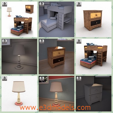 3d model the scene of the bedroom - This is a 3d model of the scene of the bedroom,which is made of wood and the type is modern and fashionable.