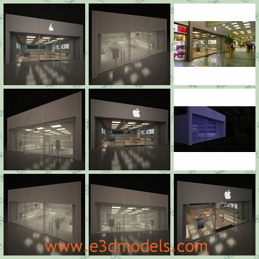 3d model the shopping mall - This is a 3d model of the shopping mall,which is modern and spacious.The model is the Apple Store and which is famous in the world.
