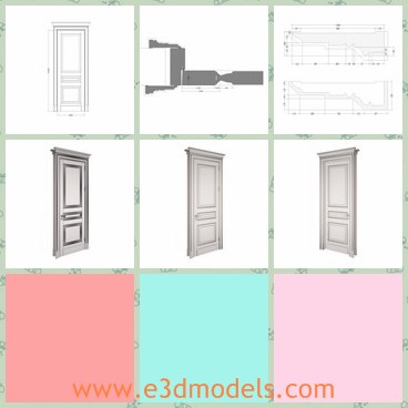 3d model the single door - This is a 3d model of the dingle door,which is classic and realistic.The door is white and made with good quality.