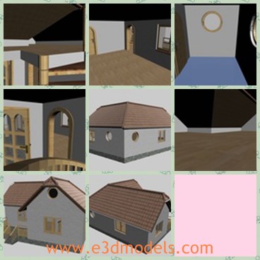 3d model the small house - This is a 3d model of the small house,which is a cottage on a farm.The model is made with wooden and steel materials.