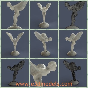 3d model the statue of a fairy - This is a 3d model of the statue of a fairy,which is cute and pretty.The model bending its waist.