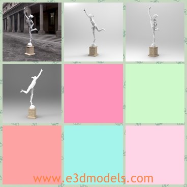 3d model the statue of mercury - This is a 3d model of a statue of the god Mercury. This product contains only one resolution of the model.In Roman mythology, Mercury Latin: Mercurius was a major god of trade, profit and commerce, the son of Maia Maiestas and Jupiter.
