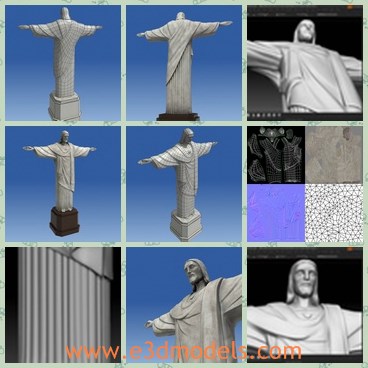 3d model the statue of the God - This is a 3d model of the statue of the God,who is standind on a holder and looking forward.