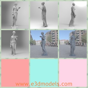 3d model the statue of the greek goddess - This is a 3d model of the statue of the greek goddess,which is fine and looks pretty.The model was an Italian sculptor who became famous for his marble sculptures that delicately rendered nude flesh.