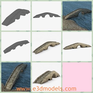 3d model the stone bridge - This is a 3d model of the stone bridge,which is rustic and made in the medieval times.The model is fantastic and made among the riveer.