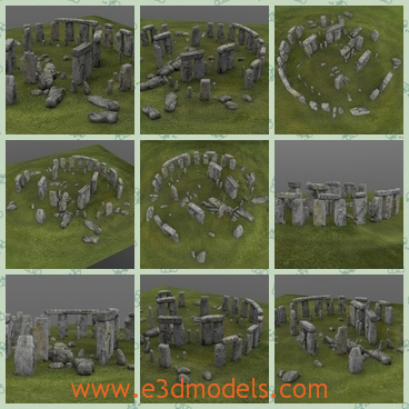 3d model the stone marks - THis is a 3d model of the stone marks,which is the temple in Britain.The model is in the middle of the most dense complex of Neolithic and Bronze Age monuments in England.