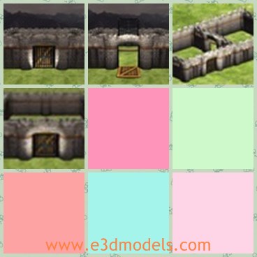 3d model the stone wall - This is a 3d model of the stone wall,which is the medieval wall made as the fortress.The wall is hard and made of stone and bricks.