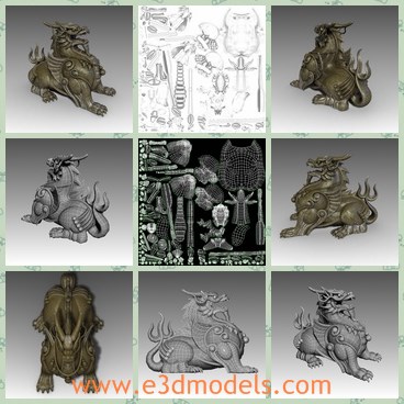 3d model the supernatural beast - This is a 3d model of the supernatural beast,which is horrible and popular in Asian countries.