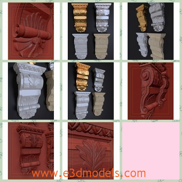 3d model the support on the wall - This is a 3d model of the support on the wall.You can use this work to decorate your architectures, Outdoor building, furnishings,house and any other interior spaces