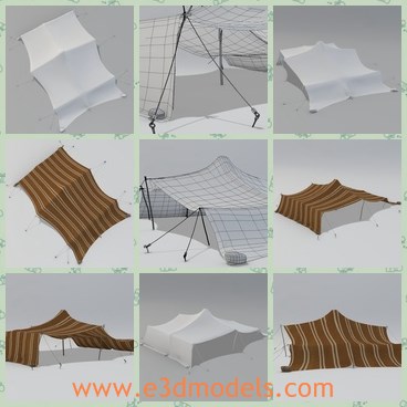 3d model the tent - This is a 3d model of the tent,which is the common shelter in Arabian countries.All objects frozen in 1.Object, material and textures purposefully named.
