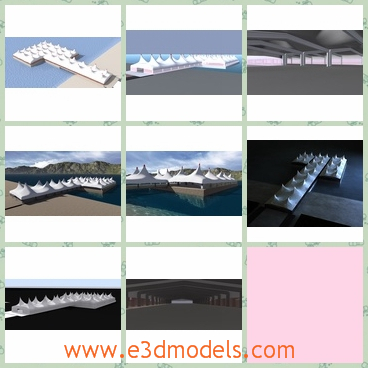 3d model the tent in white - This is a 3d model of the tent in white,which is the shelter when one goes out of one's home.The model is common when there is an earthquake.