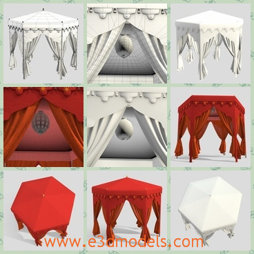 3d model the tent with a special roof - This is a 3d model of the tent with a special roof,which is cloth and the ancient shape is special and luxury.