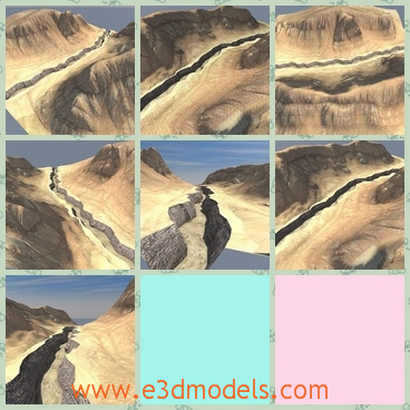 3d model the terrain - This is a 3d model of the terrain,which is common in the northwestern areas.The model is made in high quality.