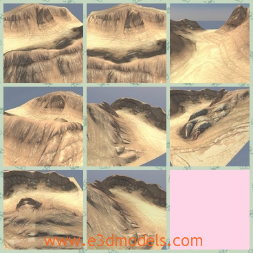 3d model the terrain - This is a 3d model of the terrain,which is special and forms the unique landscape.The hill is the special background.