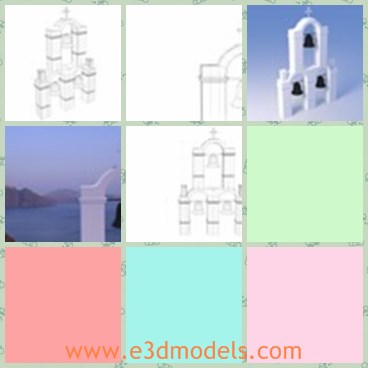 3d model the tower - This is a 3d model of the tower,which is the Greek church gate.The  model includes the belltower and the three bells.