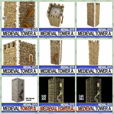 3d model the tower fort - This is a 3d model of the tower fort,which is tall and solid and one can get on to it by a ladder.