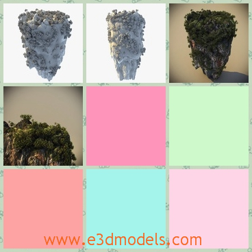 3d model the tree on the rock - This is a 3d model of the tree on the rock,which is growing on the cliff of the rock.