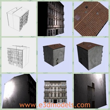 3d model the urban building - This is a 3d model of the urban builidng,which is large and great.The building is the European style,which includes the apartment and the flat.