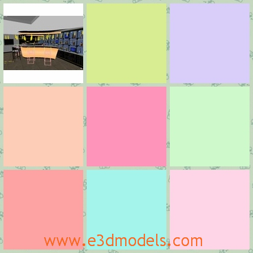 3d model the vacuum bar - This is a 3d model of the vacuum bar,which is the interior scene of the bar and the arrangement of the model is tidy and clean.